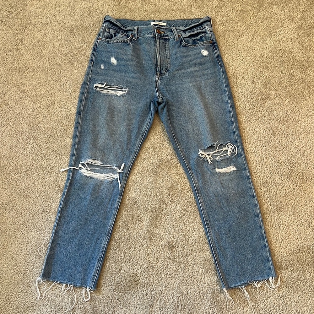 Forever 21 High Waisted Distressed Denim | Size 28
